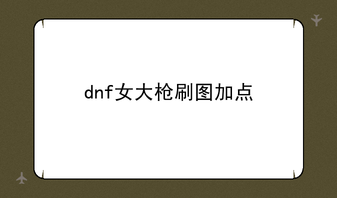 dnf女大枪刷图加点