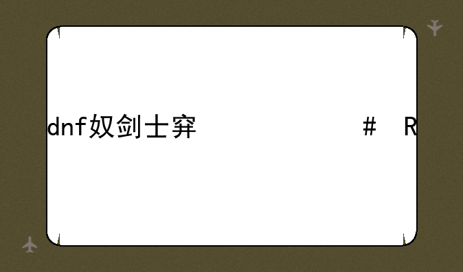 dnf奴剑士穿什么甲