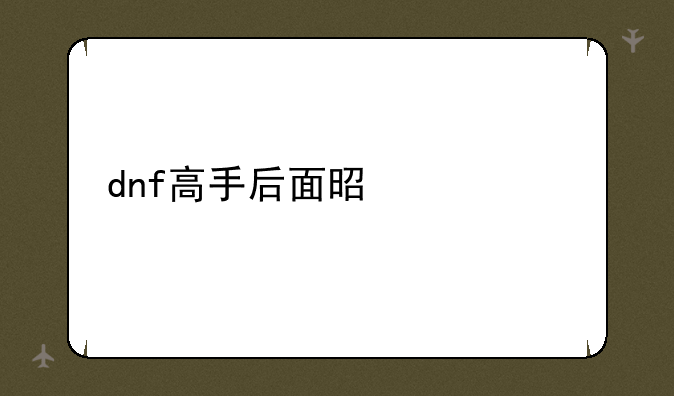 dnf高手后面是什么
