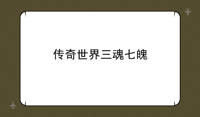 传奇世界三魂七魄