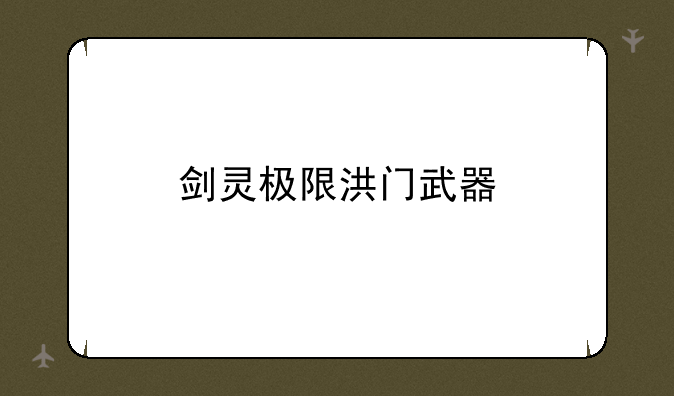 剑灵极限洪门武器