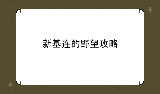 新基连的野望攻略