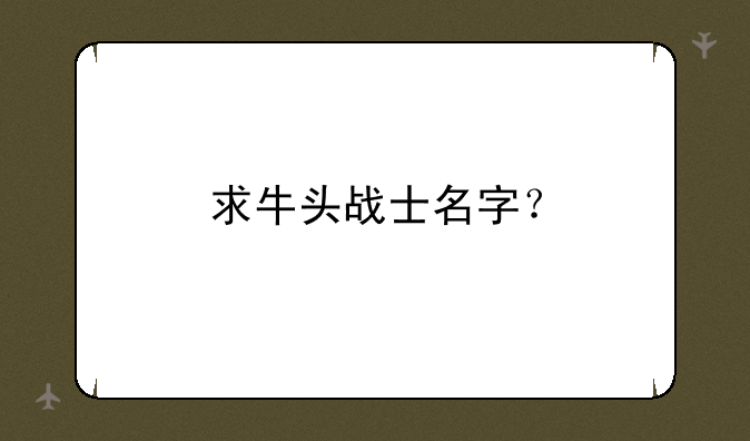 求牛头战士名字？