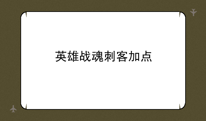 英雄战魂刺客加点
