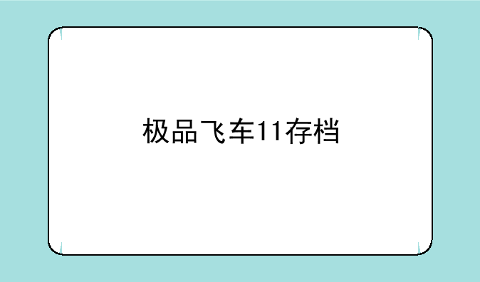 极品飞车11存档