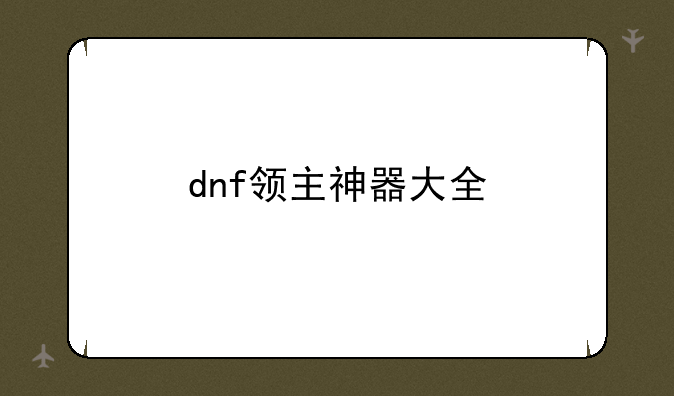 dnf领主神器大全