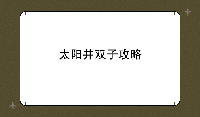 太阳井双子攻略