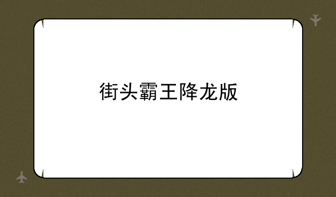 街头霸王降龙版