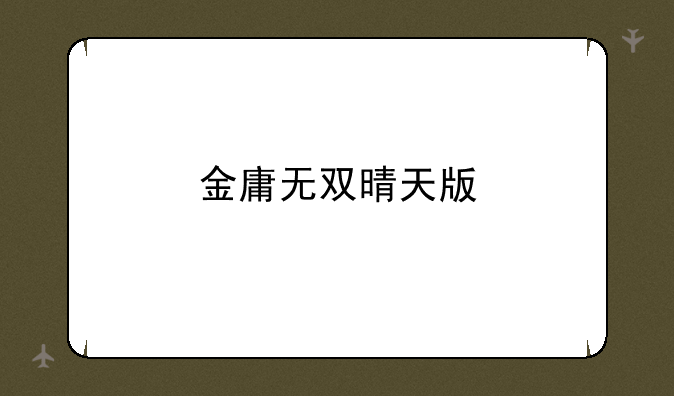 金庸无双晴天版