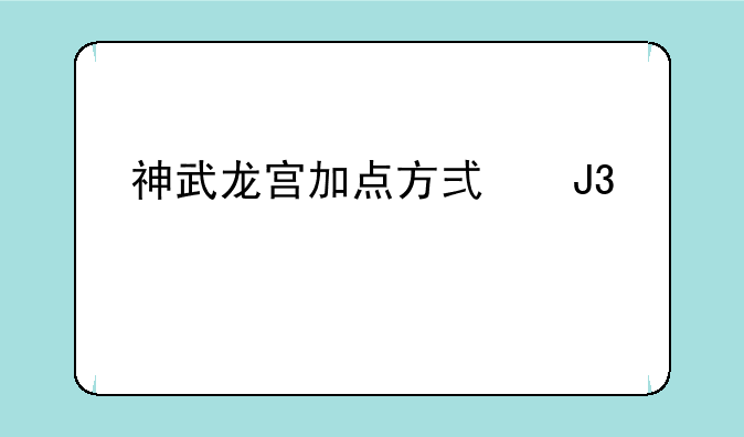神武龙宫加点方式和装备详解