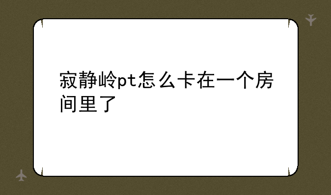 寂静岭pt怎么卡在一个房间里了