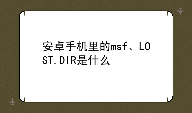 安卓手机里的msf、LOST.DIR是什么