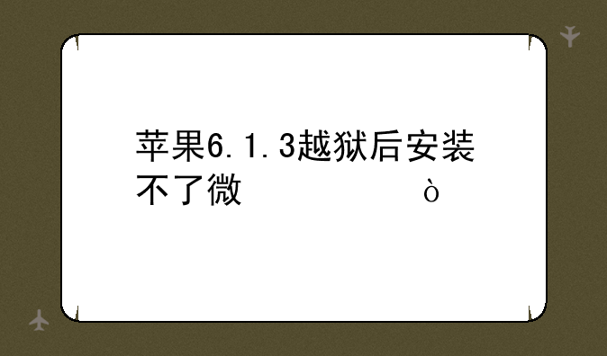 苹果6.1.3越狱后安装不了微信？