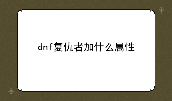 dnf复仇者加什么属性