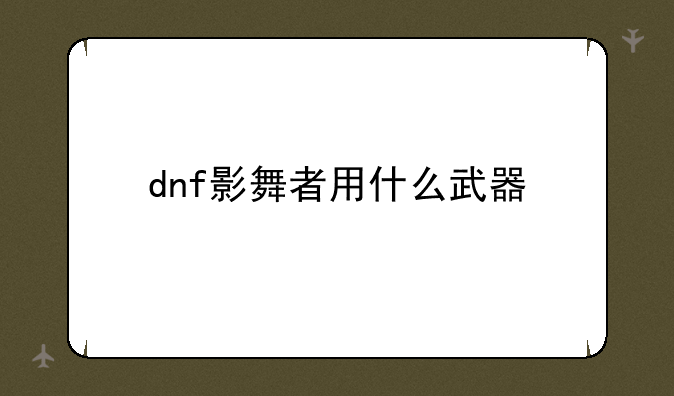 dnf影舞者用什么武器