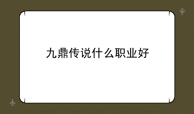 九鼎传说什么职业好