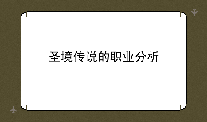 圣境传说的职业分析