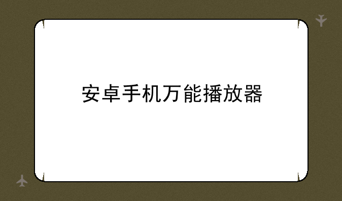 安卓手机万能播放器