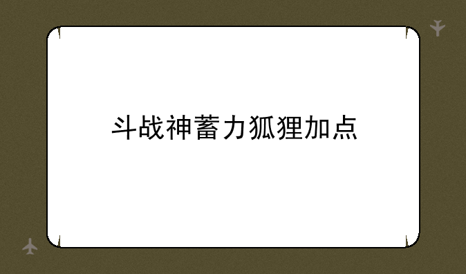 斗战神蓄力狐狸加点