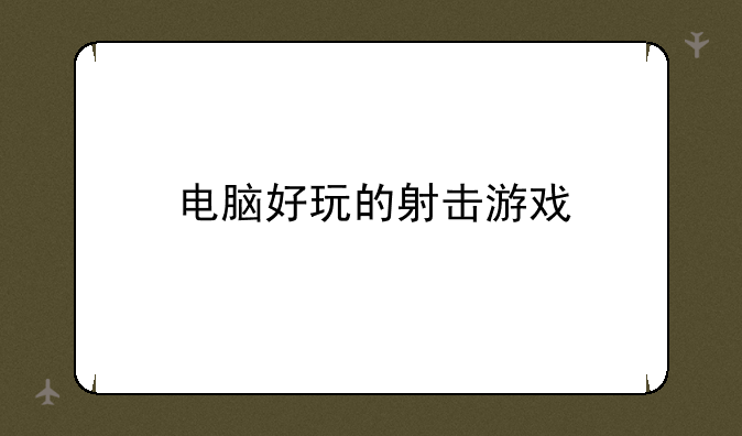 电脑好玩的射击游戏