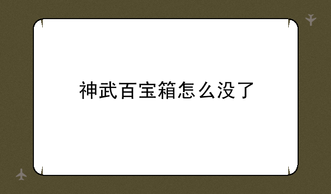 神武百宝箱怎么没了