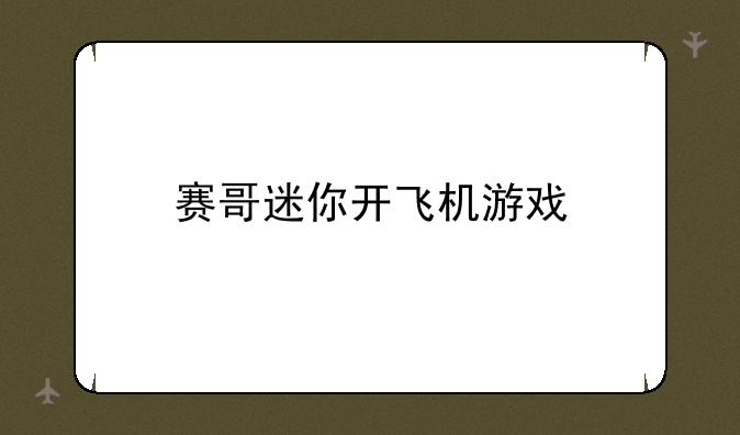 赛哥迷你开飞机游戏