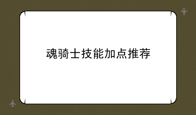 魂骑士技能加点推荐