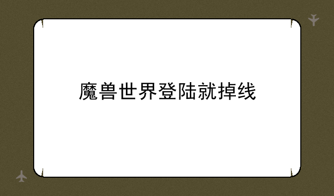 魔兽世界登陆就掉线
