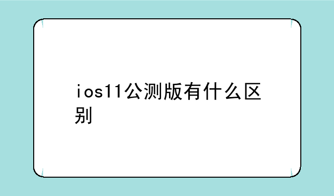 ios11公测版有什么区别