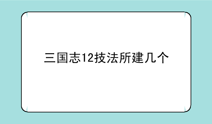 三国志12技法所建几个