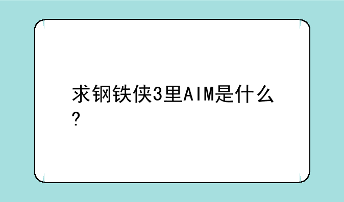 求钢铁侠3里AIM是什么?