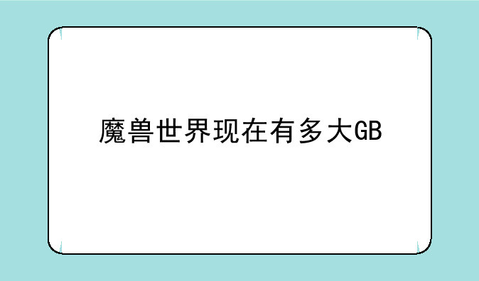 魔兽世界现在有多大GB