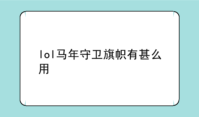 lol马年守卫旗帜有甚么用