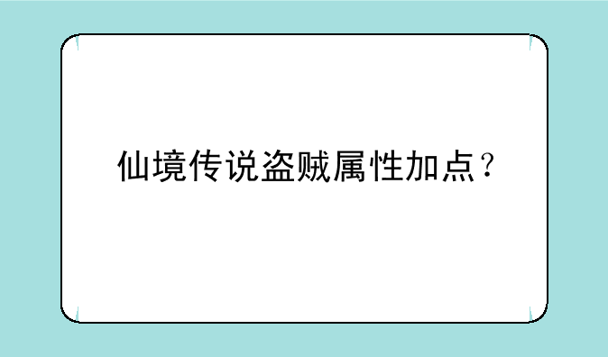 仙境传说盗贼属性加点？