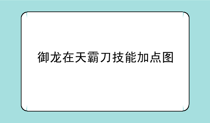 御龙在天霸刀技能加点图
