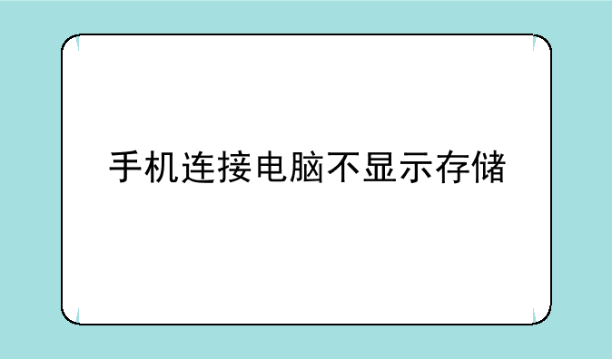 手机连接电脑不显示存储