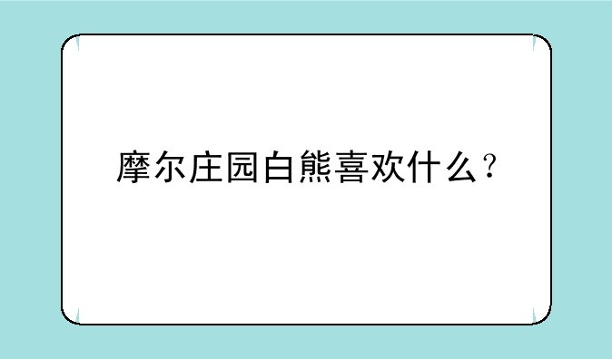 摩尔庄园白熊喜欢什么？