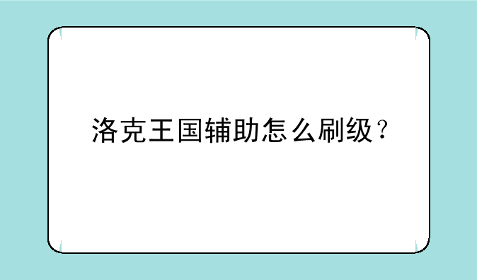 洛克王国辅助怎么刷级？