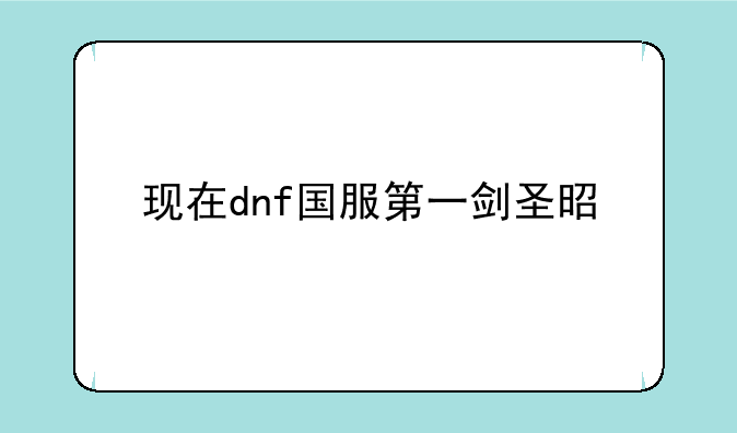 现在dnf国服第一剑圣是谁