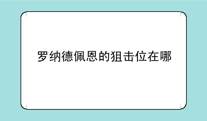 罗纳德佩恩的狙击位在哪
