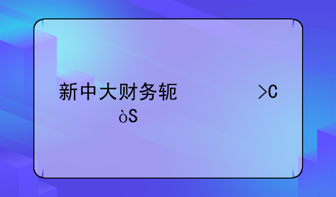 新中大财务软件提示演示版