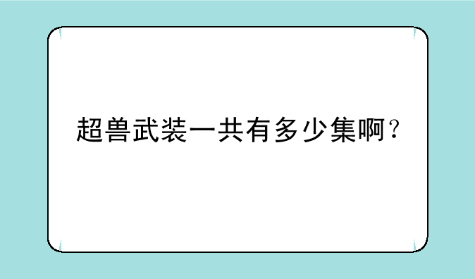 超兽武装一共有多少集啊？