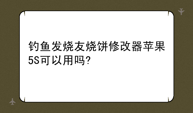 钓鱼发烧友烧饼修改器苹果5S可以用吗?