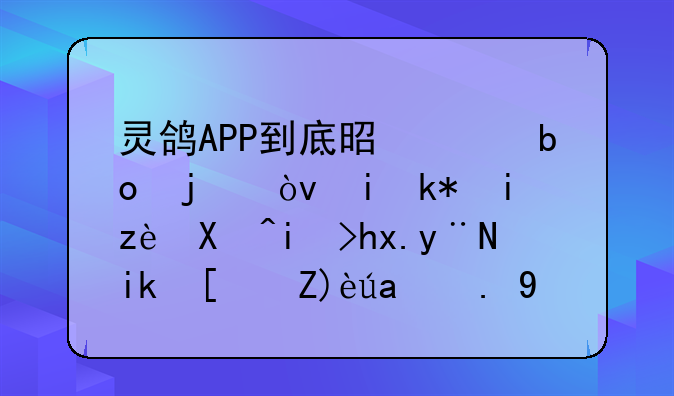 灵鸽APP到底是干嘛的？有没有简单易懂的方式解释一下
