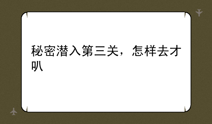 秘密潜入第三关，怎样去才可以打开高塔上的电脑？