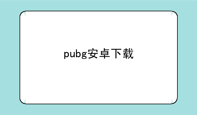 pubg安卓下载