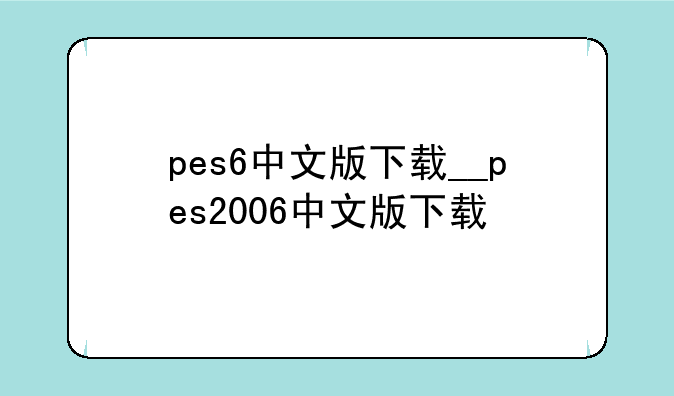 pes6中文版下载__pes2006中文版下载