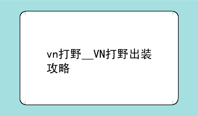 vn打野__VN打野出装攻略