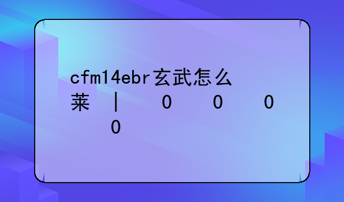 cfm14ebr玄武怎么获得