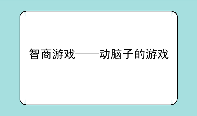智商游戏——动脑子的游戏